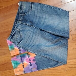 FDJ French Dressing Jeans Olivia Straight leg Size 4 Tie Dye at hems.